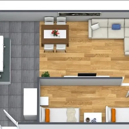 公寓 Zentral Gelegenes Zwei-zimmer Mit Skylineblick